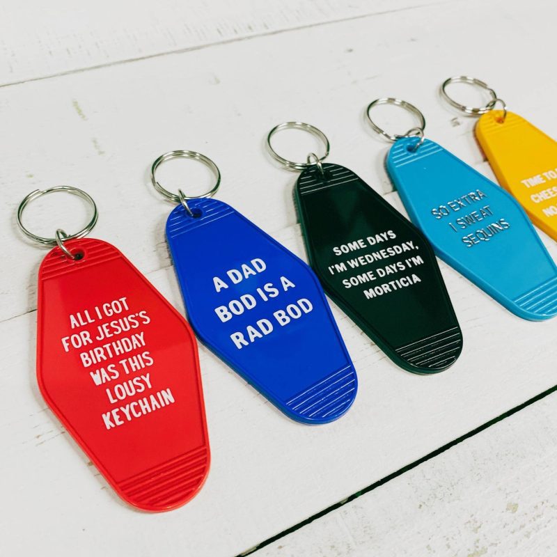 A Dad Bod is a Rad Bod Motel Style Keychain in Blue Body Positivity Themed Funny Key Tag Gift for Him 8 6904ab70 a330 4a4e a77b d05bc4a432c4