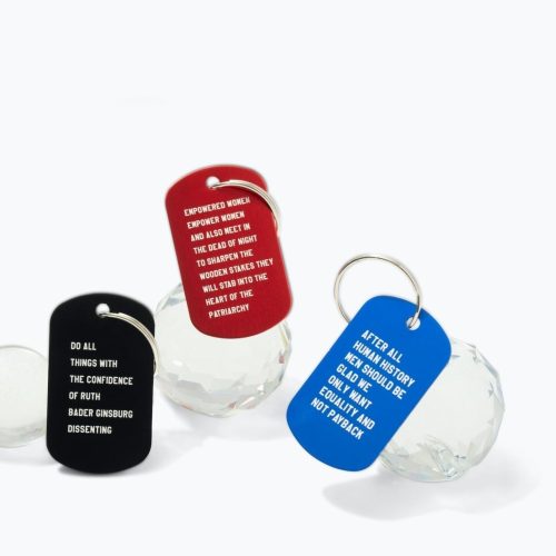 After All Human History Men Should Be Glad We Only Want Equality and Not Payback Dog Tag Keychain in Blue Laser Engraved 10