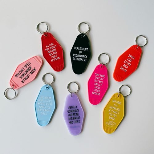 Awfully Gorgeous for Being this Broke and Tired Motel Style Keychain in Translucent Violet 7