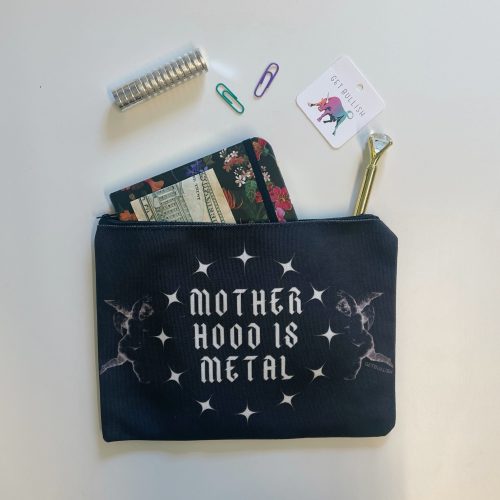 GetBullish Motherhood is Metal Canvas Zipper Pouch 9 5 x 7 Cosmetics Bag or Pencil Case 3