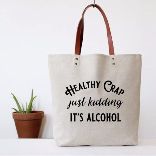 healthy crap tote bag