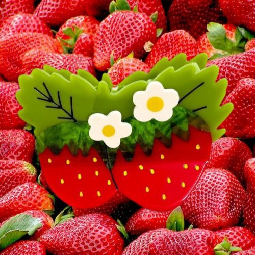 strawberries and flowers hair claw accessories jenny lemons 453073