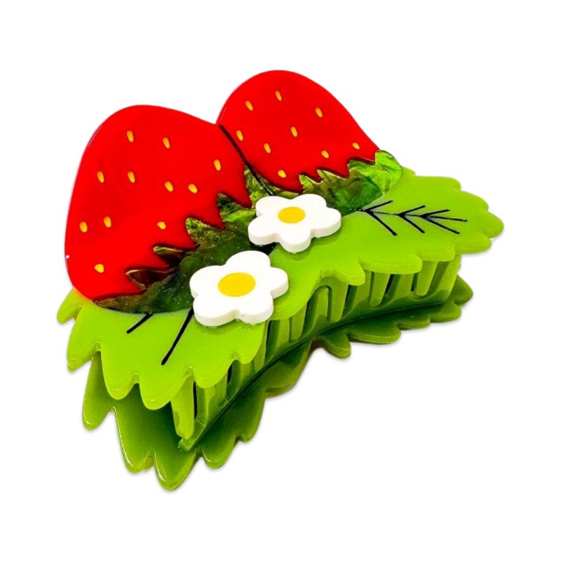 strawberries and flowers hair claw accessories jenny lemons 651329