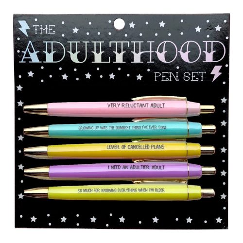 the adulthood pen set mockup